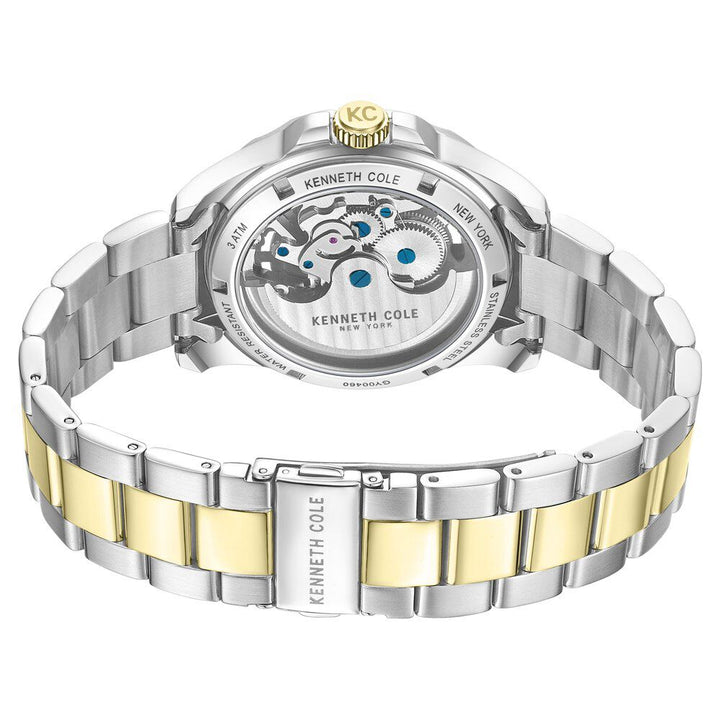 Kenneth Cole Automatic Black Dial With Two Toned Stainless Steel Strap Watch For Men-NTKCWGY0046004MN