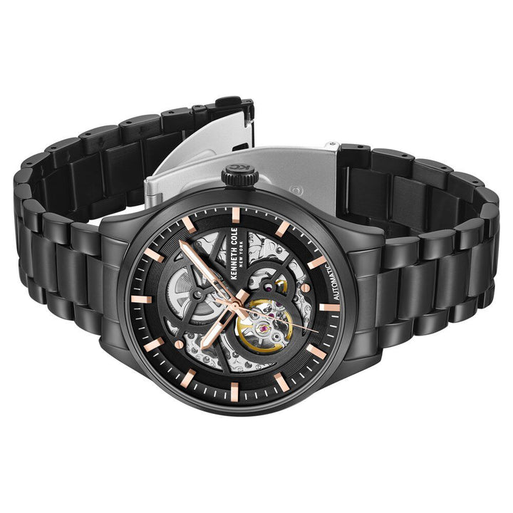 Kenneth Cole Automatic Black Dial With Black Stainless Steel Strap Watch For Men KCWGY0046403MN