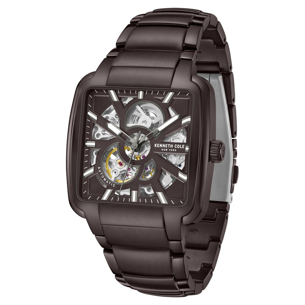 Kenneth Cole Automatic Brown Dial With Brown Stainless Steel Strap Watch For Men KCWGY0046501MN