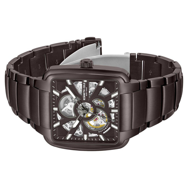 Kenneth Cole Automatic Brown Dial With Brown Stainless Steel Strap Watch For Men-NTKCWGY0046501MN