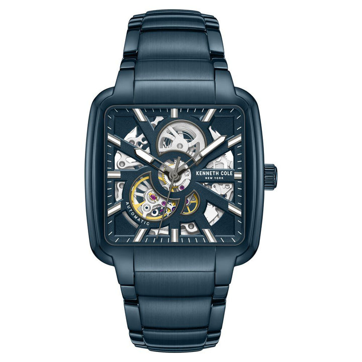 Kenneth Cole Automatic Blue Dial With Blue Stainless Steel Strap Watch For Men-NTKCWGY0046502MN