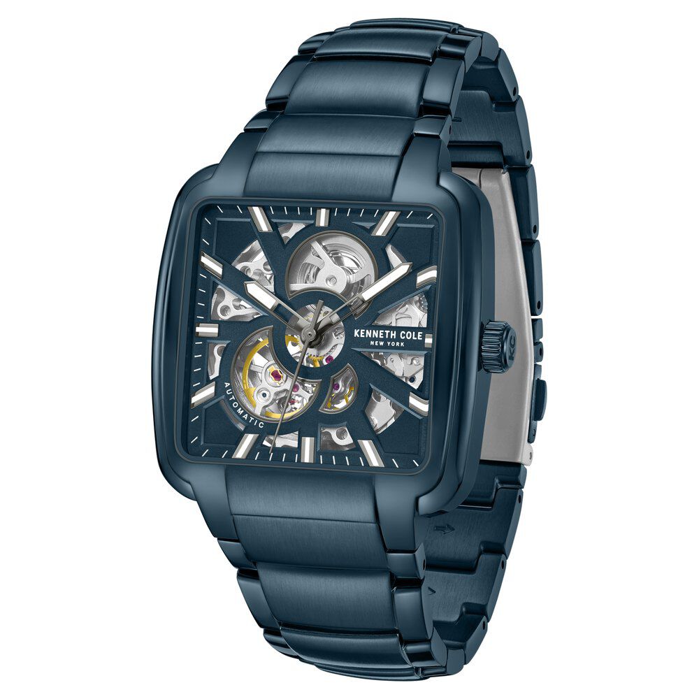 Kenneth Cole Automatic Blue Dial With Blue Stainless Steel Strap Watch For Men KCWGY0046502MN