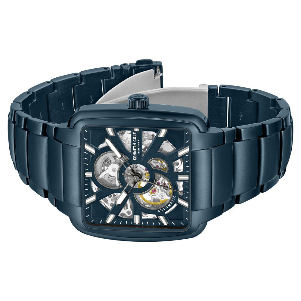 Kenneth Cole Automatic Blue Dial With Blue Stainless Steel Strap Watch For Men-NTKCWGY0046502MN
