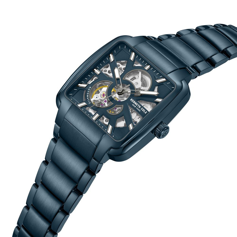 Kenneth Cole Automatic Blue Dial With Blue Stainless Steel Strap Watch For Men KCWGY0046502MN