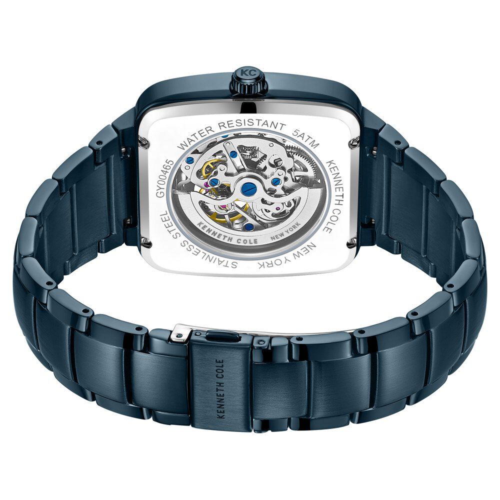 Kenneth Cole Automatic Blue Dial With Blue Stainless Steel Strap Watch For Men-NTKCWGY0046502MN