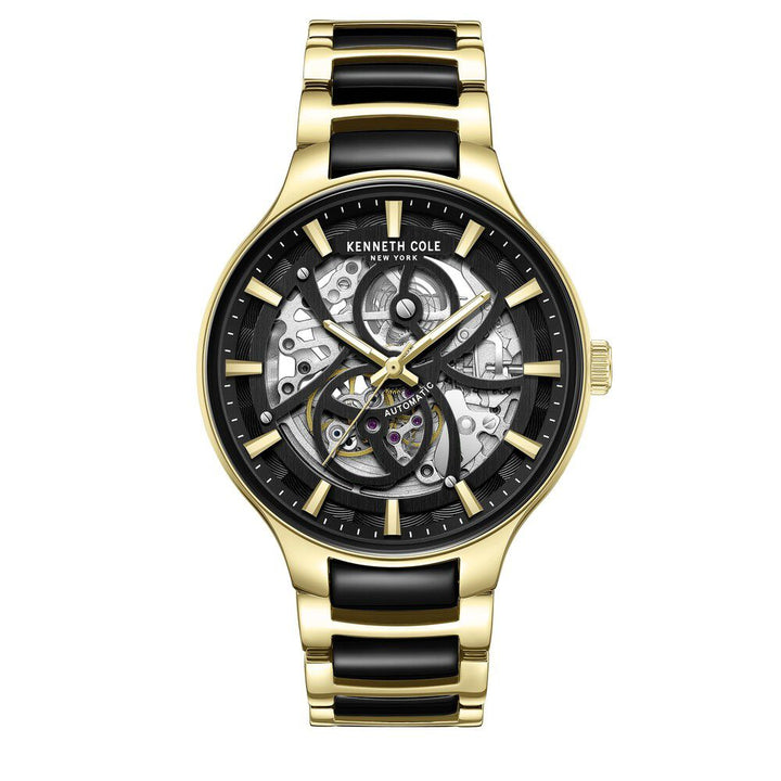Kenneth Cole Automatic Black Dial Stainless Steel Strap Watch For Men-NTKCWGY0059801MN
