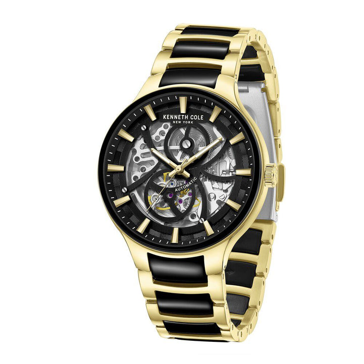 Kenneth Cole Automatic Black Dial Stainless Steel Strap Watch For Men-NTKCWGY0059801MN