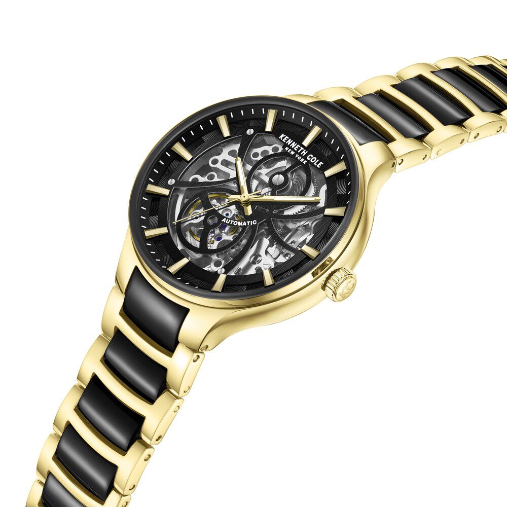 Kenneth Cole Automatic Black Dial Stainless Steel Strap Watch For Men-NTKCWGY0059801MN