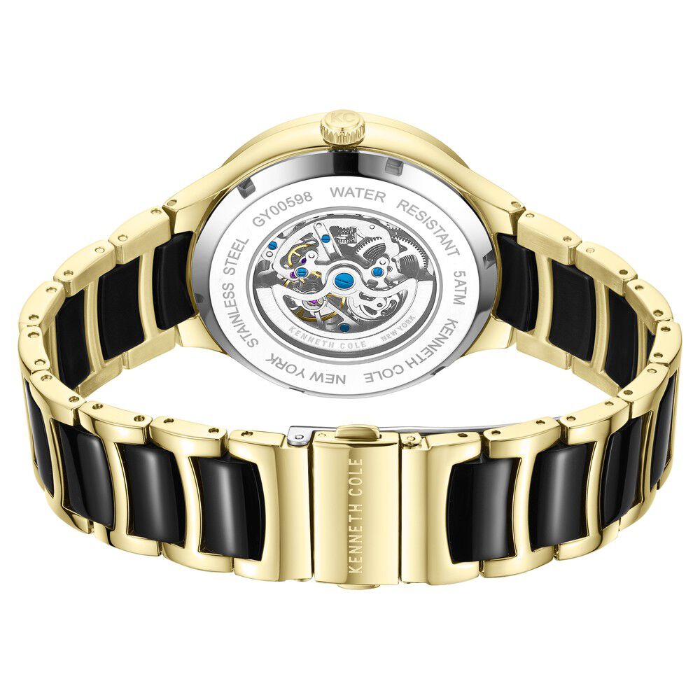 Kenneth Cole Automatic Black Dial Stainless Steel Strap Watch For Men-NTKCWGY0059801MN