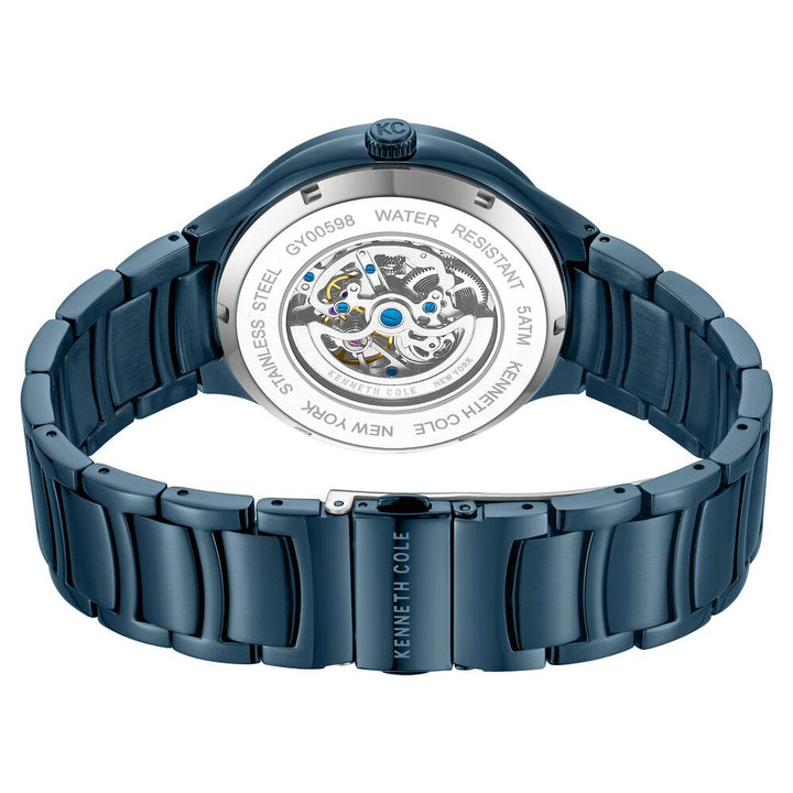 Kenneth Cole Automatic Blue Dial Stainless Steel Strap Watch For Men-NTKCWGY0059802MN