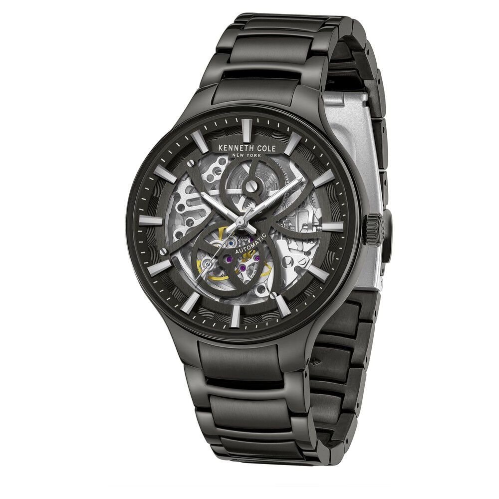 Kenneth Cole Automatic Grey Dial Stainless Steel Strap Watch For Men-NTKCWGY0059804MN