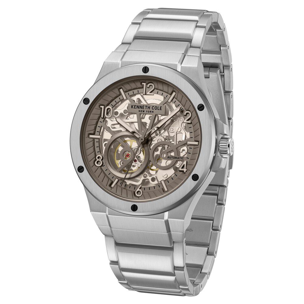 Kenneth Cole Automatic Stainless Steel Bracelet Watch For Men-NTKCWGY0063302MN