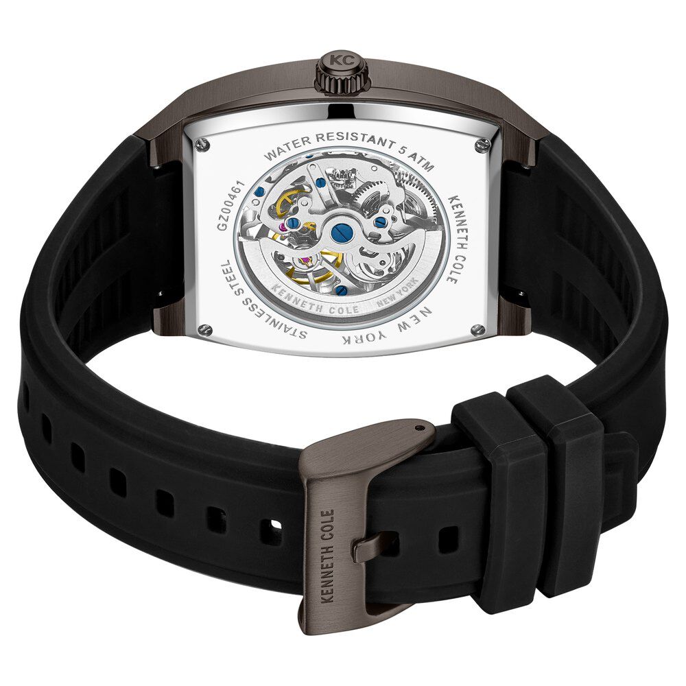 Kenneth Cole Automatic Grey Dial With Black Silicone Strap Watch For Men KCWGZ0046102MN