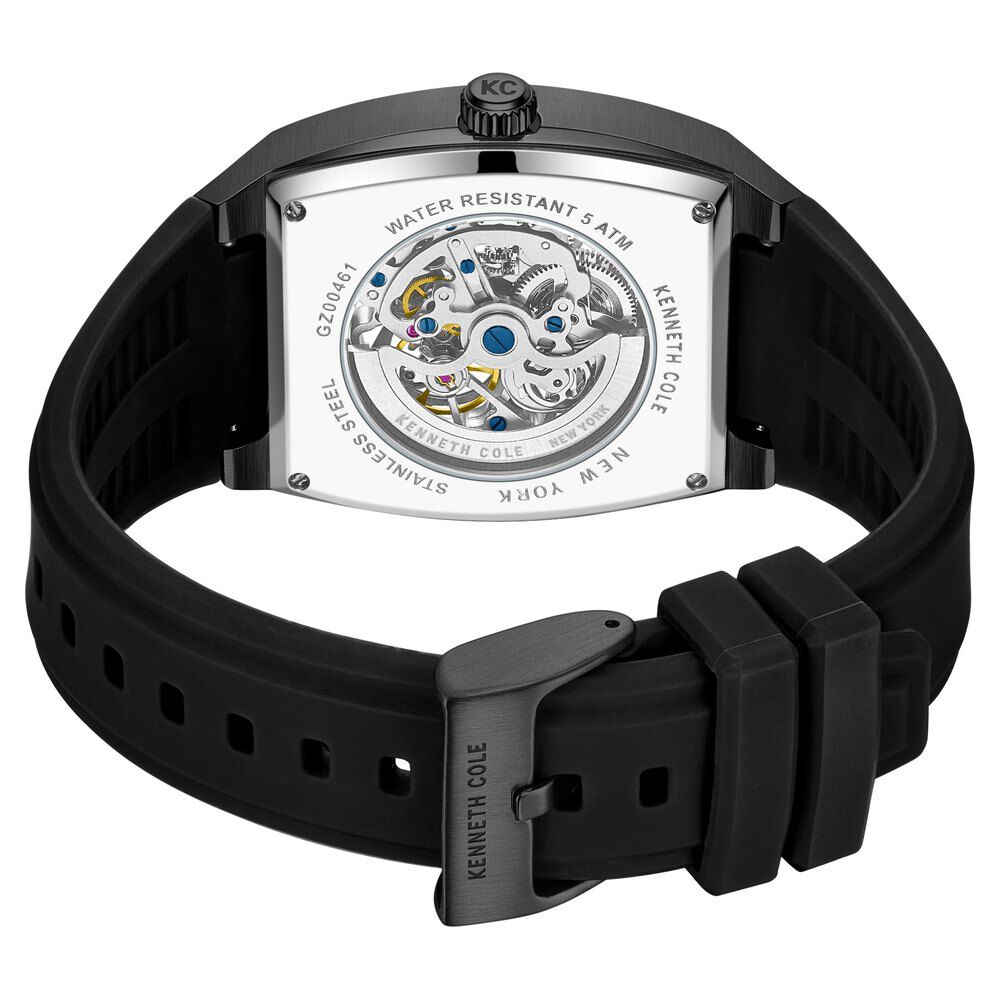 Kenneth Cole Automatic Black Dial With Black Silicone Strap Watch For Men KCWGZ0046103MN