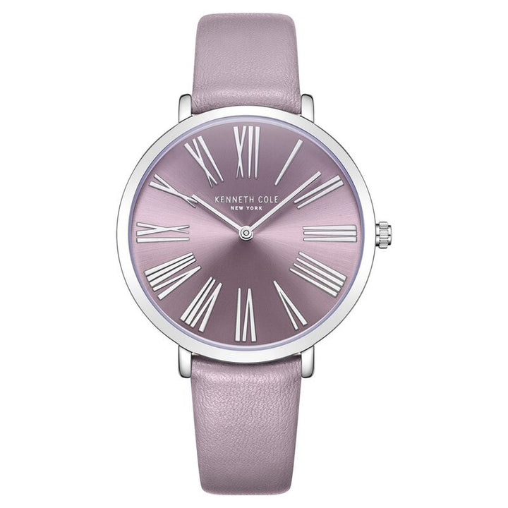 Kenneth Cole Quartz Analog Purple Dial Purple Leather Strap Watch For Women