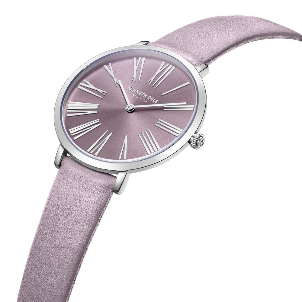 Kenneth Cole Quartz Analog Purple Dial Purple Leather Strap Watch For Women