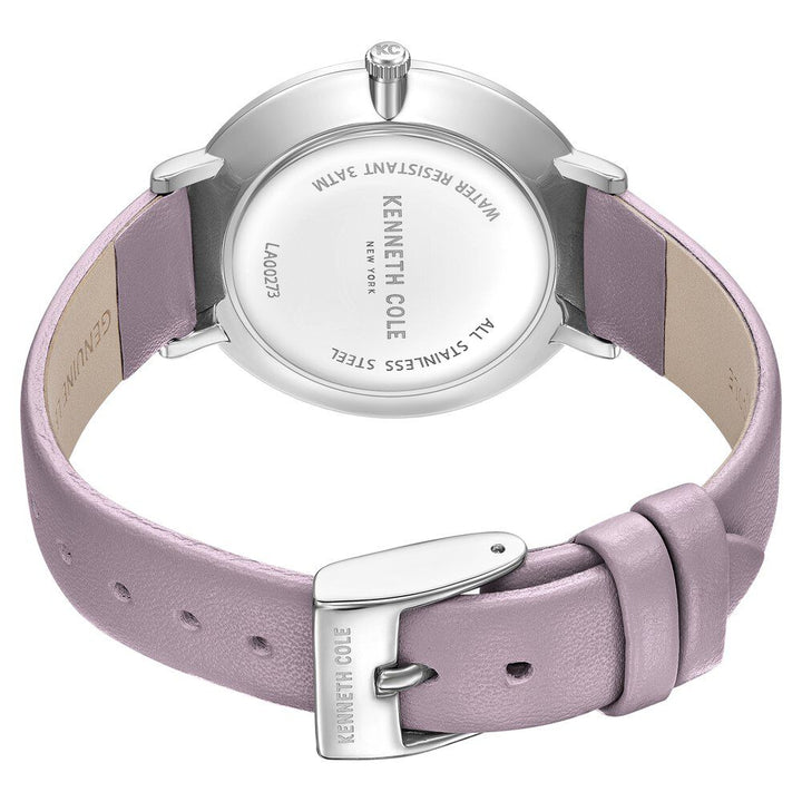Kenneth Cole Quartz Analog Purple Dial Purple Leather Strap Watch For Women