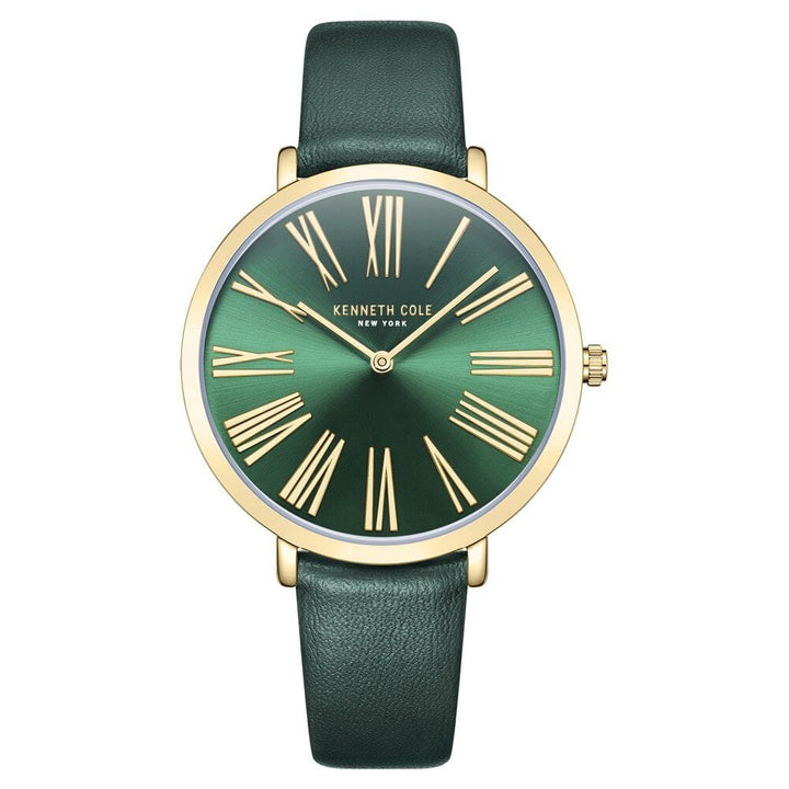 Kenneth Cole Quartz Analog Green Dial Green Leather Strap Watch for Women KCWLA0027303LD