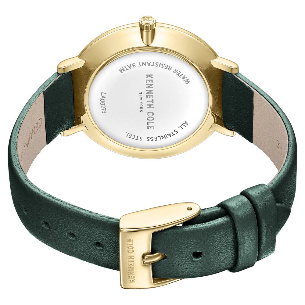 Kenneth Cole Quartz Analog Green Dial Green Leather Strap Watch for Women KCWLA0027303LD