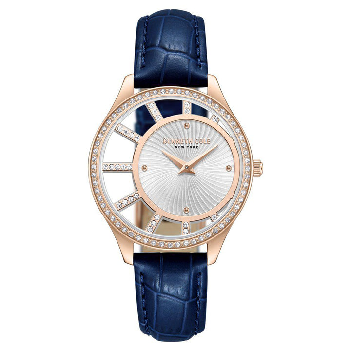 Kenneth Cole Quartz Analog Silver Dial Leather Strap Watch For Women KCWLA0061601LD