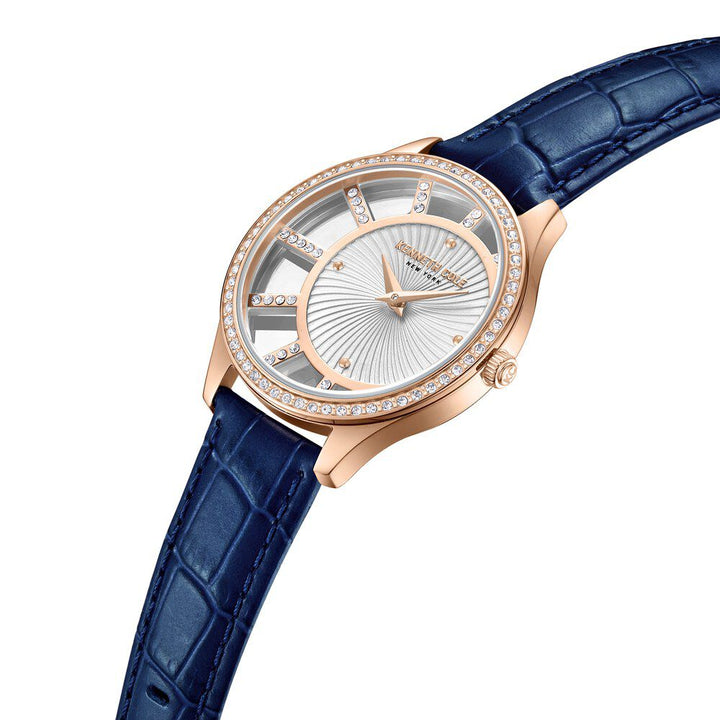 Kenneth Cole Quartz Analog Silver Dial Leather Strap Watch For Women KCWLA0061601LD