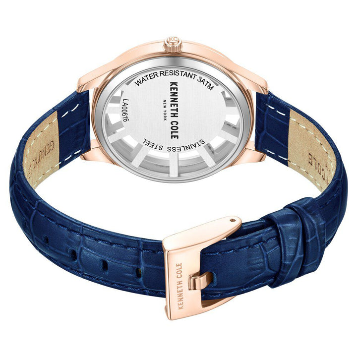 Kenneth Cole Quartz Analog Silver Dial Leather Strap Watch For Women KCWLA0061601LD