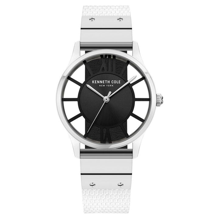 Kenneth Cole Quartz Analog Black Dial Leather Strap Watch For Women