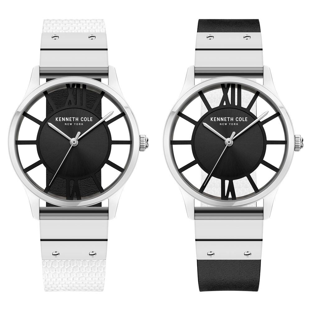 Kenneth Cole Quartz Analog Black Dial Leather Strap Watch For Women