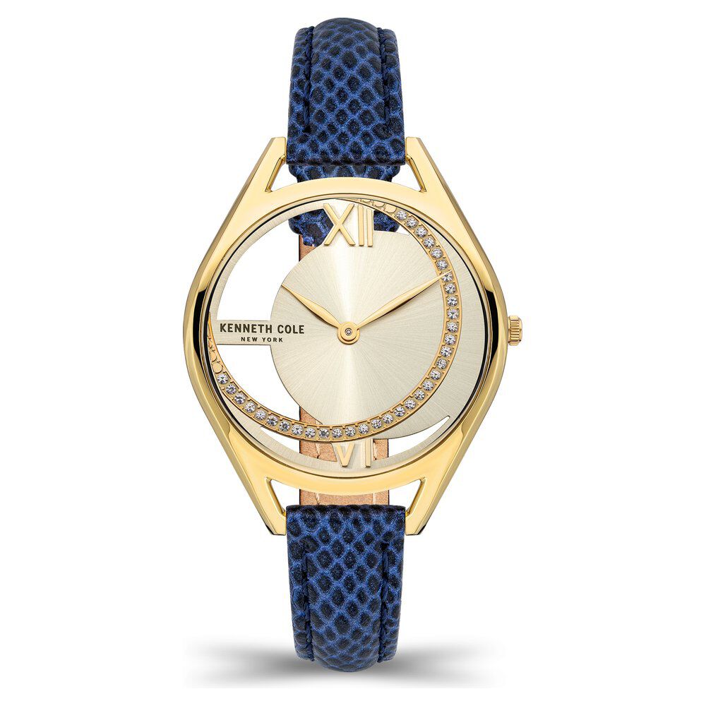 Kenneth Cole Quartz Analog Golden Dial Leather Strap Watch for Women