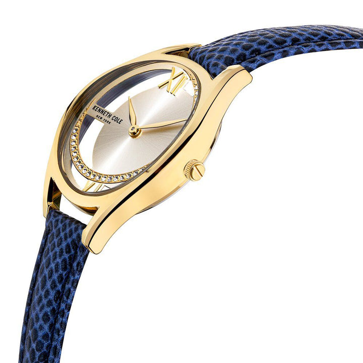 Kenneth Cole Quartz Analog Golden Dial Leather Strap Watch for Women