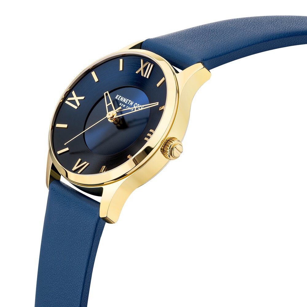 Kenneth Cole Quartz Analog Blue Dial Leather Strap Watch for Women