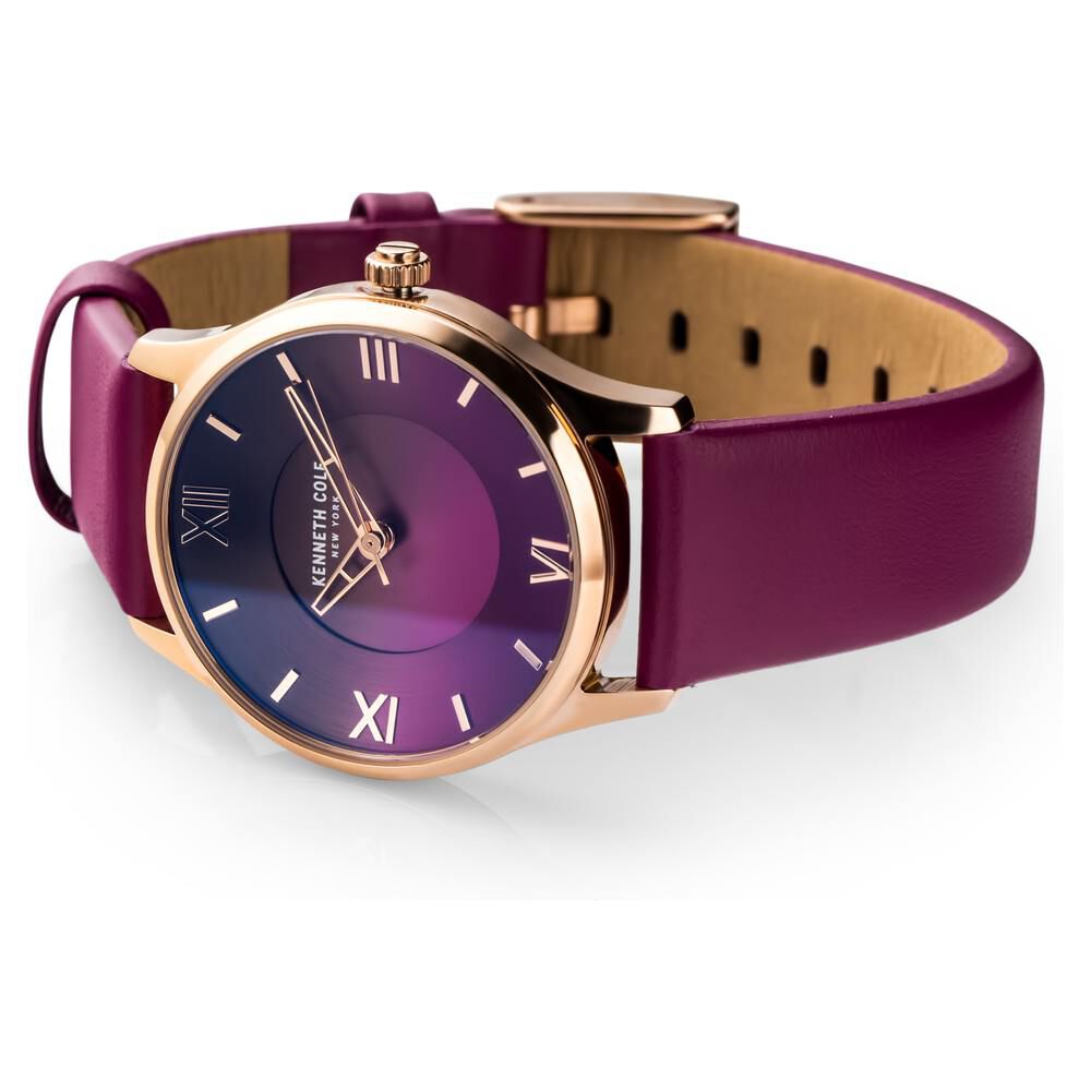 Kenneth Cole Quartz Analog Pink Dial Leather Strap Watch for Women KCWLA2124303LD