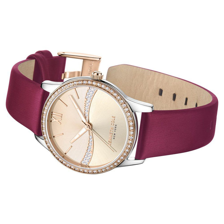 Kenneth Cole Quartz Analog Rose Gold Dial Leather Strap Watch For Women