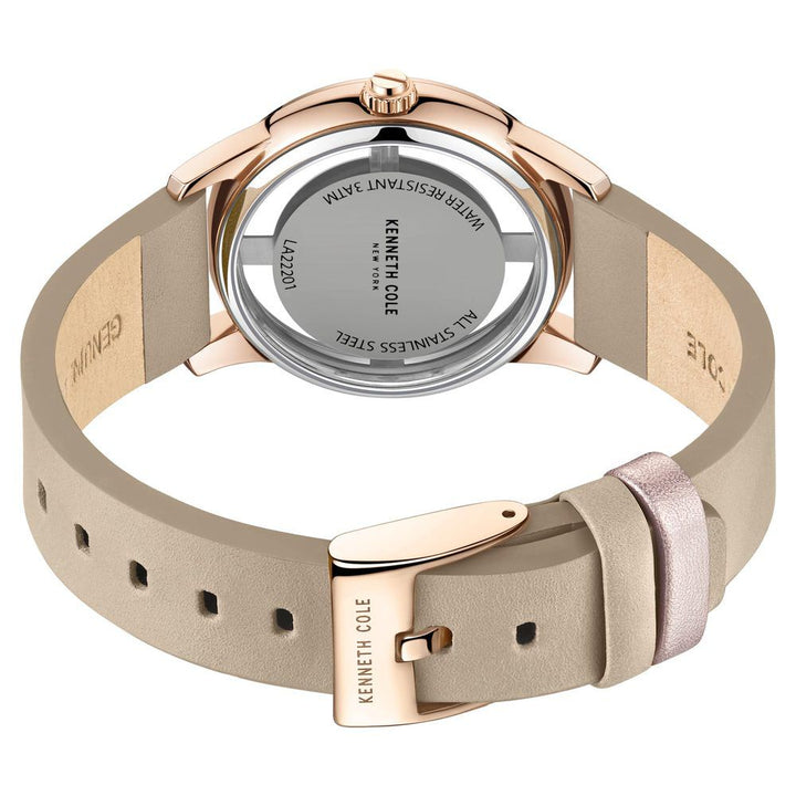 Kenneth Cole Quartz Analog Rose Gold Dial Leather Strap Watch for Women KCWLA2220103LD
