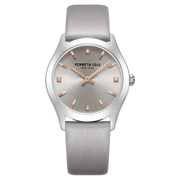 Kenneth Cole Quartz Analog Grey Dial Leather Strap Watch for Women