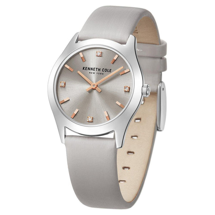 Kenneth Cole Quartz Analog Grey Dial Leather Strap Watch for Women