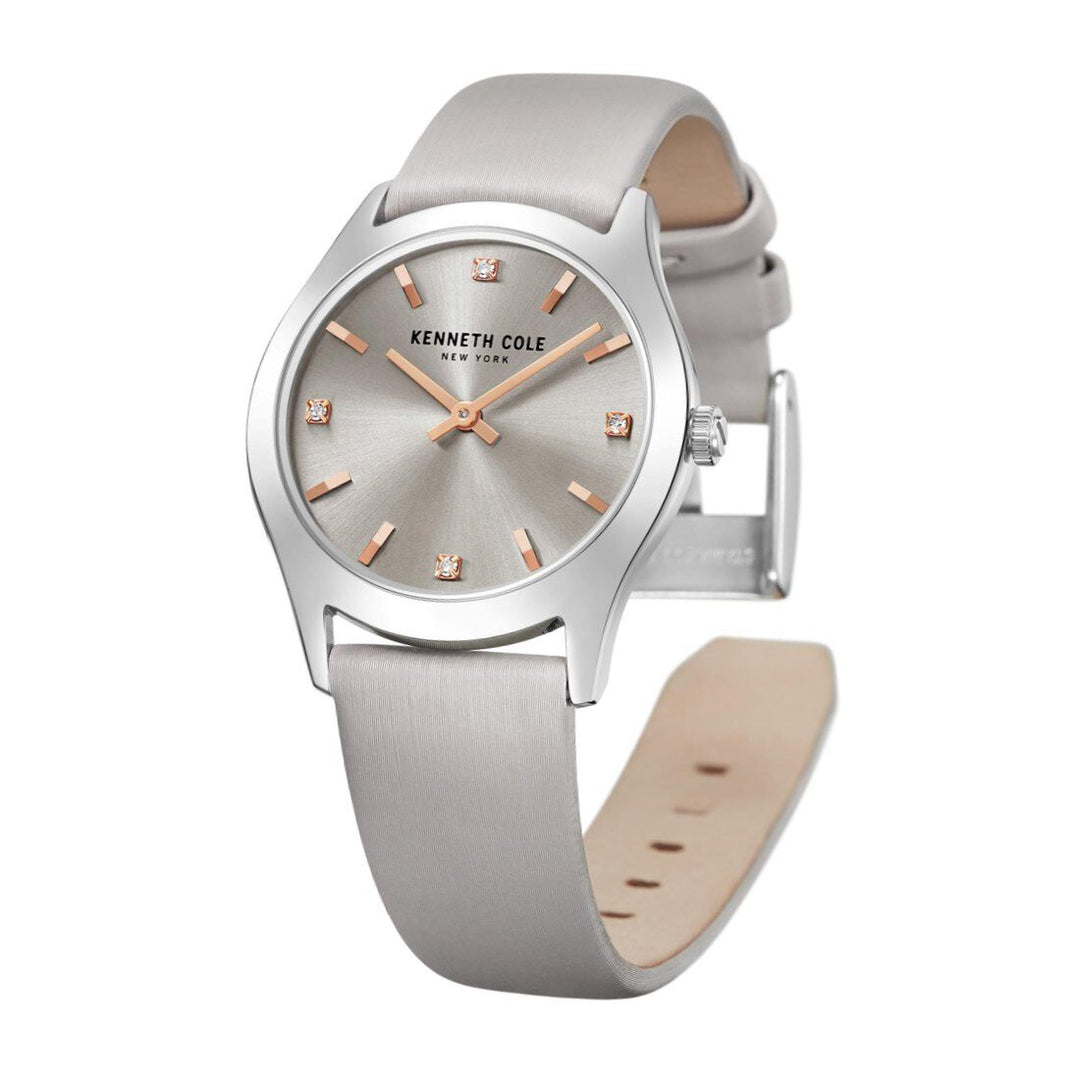 Kenneth Cole Quartz Analog Grey Dial Leather Strap Watch for Women