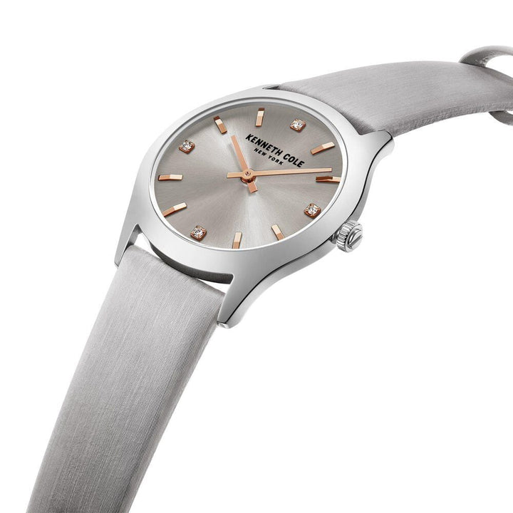 Kenneth Cole Quartz Analog Grey Dial Leather Strap Watch for Women