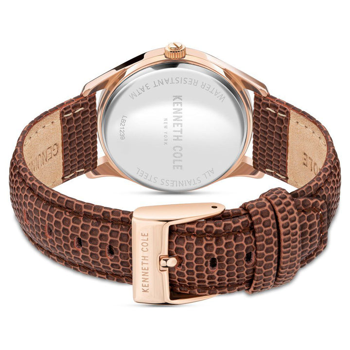 Kenneth Cole Quartz Multifunction Silver Dial Leather Strap Watch For Women