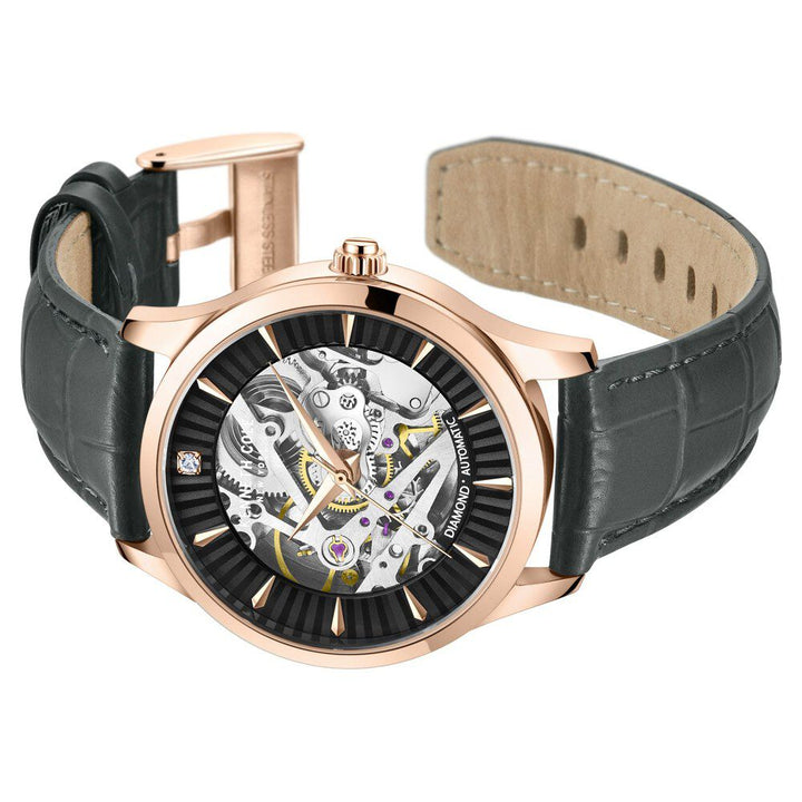 Kenneth Cole Automatic Black Dial Leather Strap Watch for Women KCWLE2235502LD