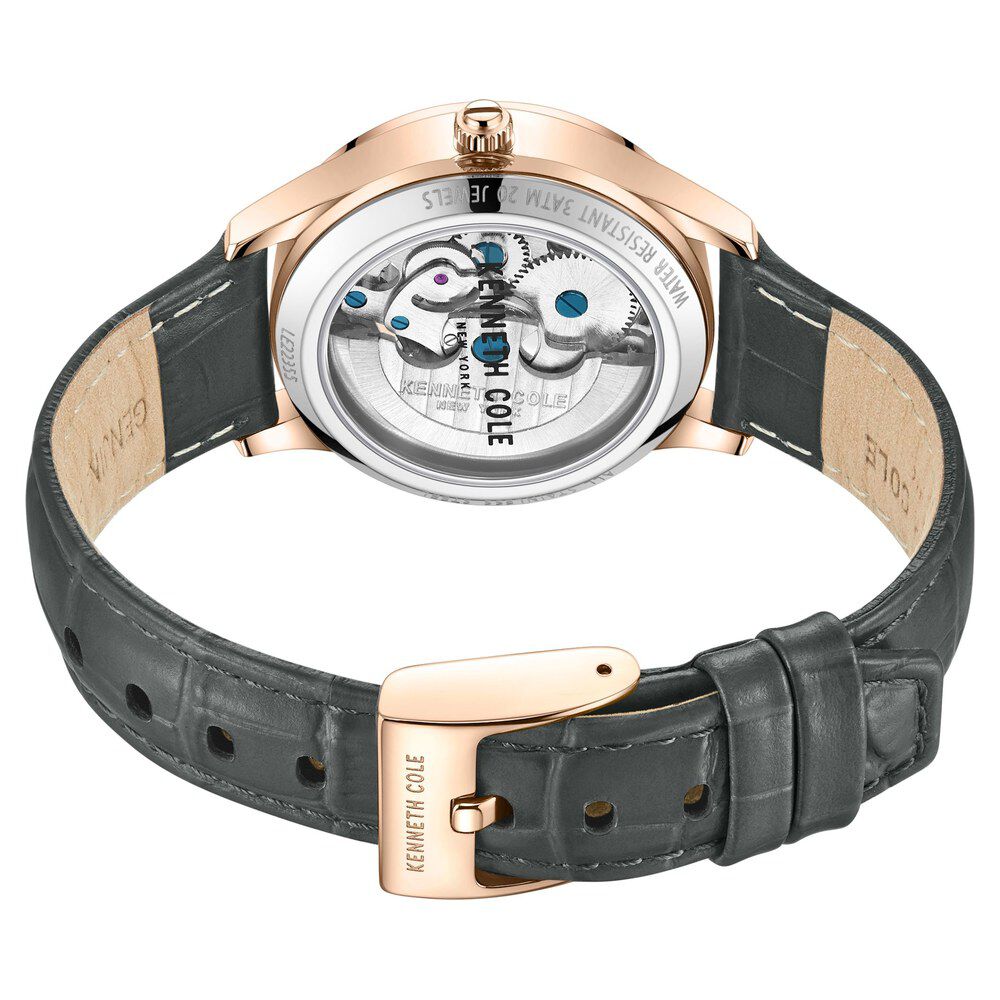 Kenneth Cole Automatic Black Dial Leather Strap Watch for Women KCWLE2235502LD