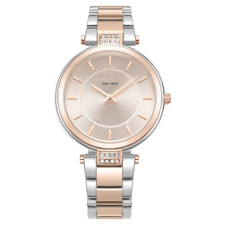 Kenneth Cole Quartz Analog Rose Gold Dial Two Toned Stainless Steel Strap Watch for Women KCWLG0026701LD