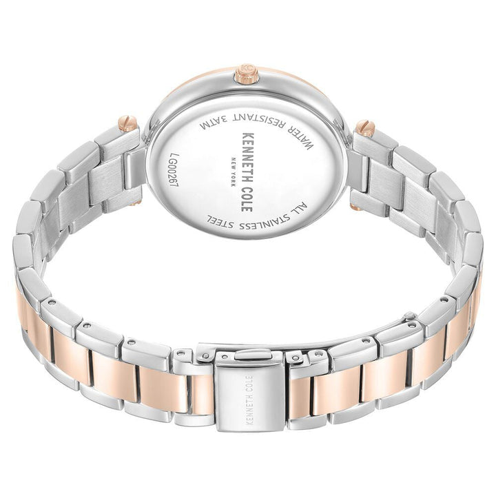 Kenneth Cole Quartz Analog Rose Gold Dial Two Toned Stainless Steel Strap Watch For Women