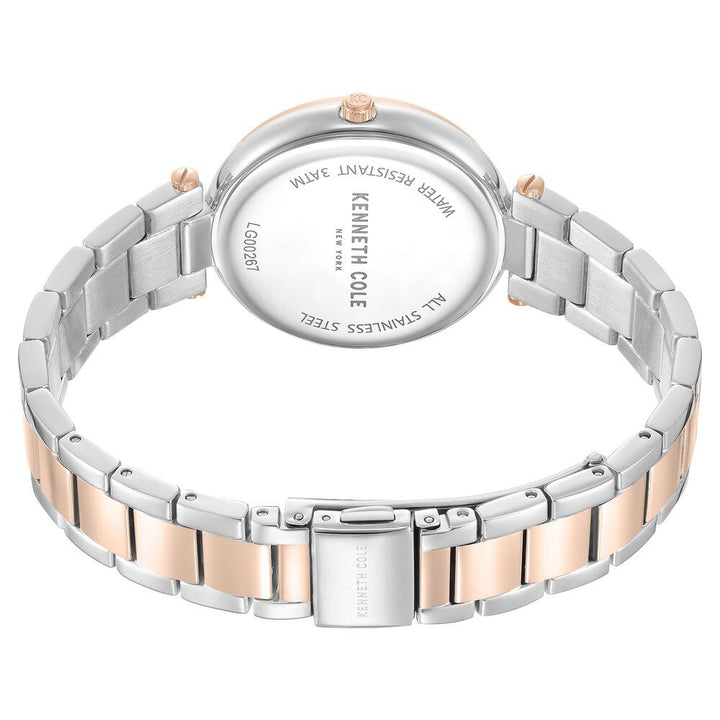 Kenneth Cole Quartz Analog Rose Gold Dial Two Toned Stainless Steel Strap Watch For Women