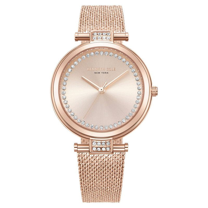 Kenneth Cole Quartz Analog Rose Gold Dial Stainless Steel Strap Watch For Women
