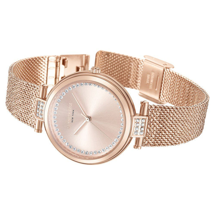 Kenneth Cole Quartz Analog Rose Gold Dial Stainless Steel Strap Watch For Women