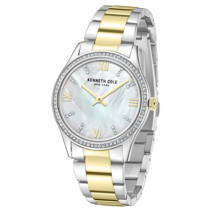 Kenneth Cole Quartz Analog Mother Of Pearl Dial Stainless Steel Strap Watch For Women KCWLG0048302LD