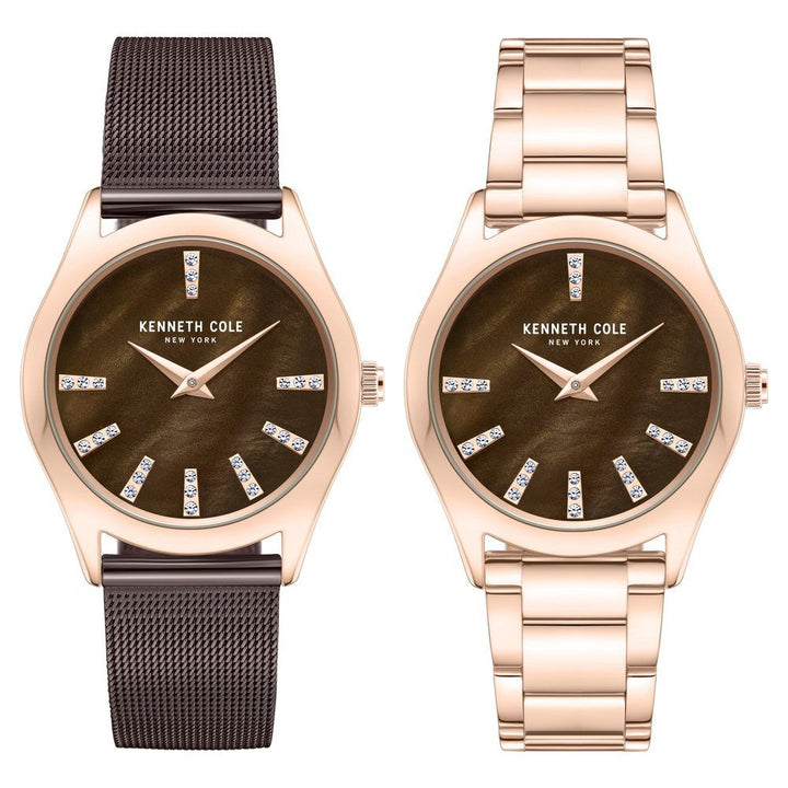 Kenneth Cole Quartz Analog Mother Of Pearl Dial Stainless Steel Interchangeable Strap Watch For Women KCWLG0048402LD