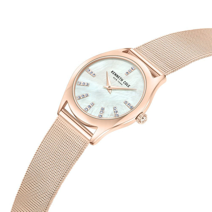 Kenneth Cole Quartz Analog Mother Of Pearl Dial Stainless Steel Interchangeable Strap Watch For Women KCWLG0048403LD