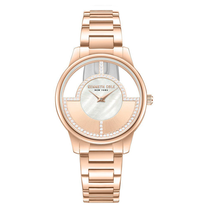 Kenneth Cole Quartz Analog Mother of Pearl Dial Stainless Steel Strap Watch For Women KCWLG0061501LD